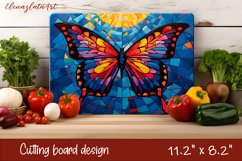 Summer butterfly stained glass - cutting board design Product Image 1