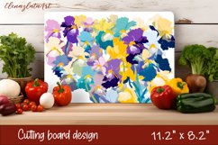 Flowers Cutting Board Design. Garden Flowers Cutting Board Product Image 1