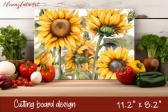 Flowers Cutting Board Design. Garden Flowers Cutting Board Product Image 1