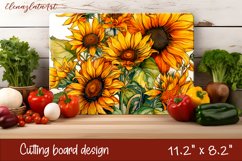 Flowers Cutting Board Design. Garden Flowers Cutting Board Product Image 1