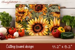 Flowers Cutting Board Design. Garden Flowers Cutting Board Product Image 1