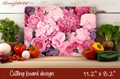 Flowers Cutting Board Design. Garden Flowers Cutting Board Product Image 1