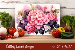 Flowers Cutting Board Design. Garden Flowers Cutting Board Product Image 1