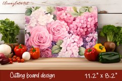 Flowers Cutting Board Design. Garden Flowers Cutting Board Product Image 1