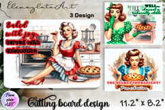 Vintage Pin Up Cutting Board | Retro Housewife Product Image 1