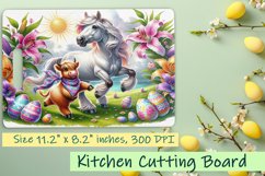 Easter funny hors Cutting Board. Cute hors Animals Product Image 1
