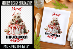 Sweet Halloween Cake | Kitchen Dish Towel Sublimation Product Image 1