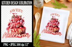 Sweet Halloween Cake | Kitchen Dish Towel Sublimation Product Image 1