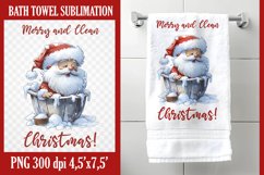 Santa Bath Towel Sublimation Design PNG Product Image 1