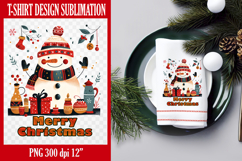 Merry Christmas Kitchen PNG| Kitchen Dish Towel Sublimation Product Image 1