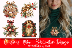 Christmas Pillow Sublimation PNG | T-shirts Design Product Image 1