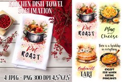 Kitchen Dish Towel Sublimation Designs PNG l JPEG Product Image 1