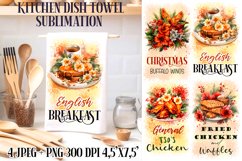 Kitchen Dish Towel Sublimation Designs PNG l JPEG Product Image 1