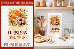 Vintage Christmas PNG| Kitchen Dish Towel Sublimation Product Image 1