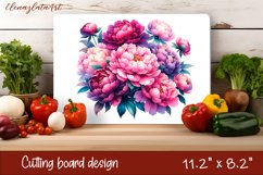 Flowers Cutting Board Design. Garden Flowers Cutting Board Product Image 1