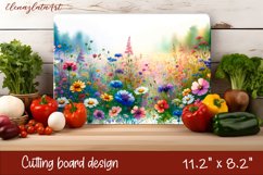 Flowers Cutting Board Design. Meadow Wildflowers Product Image 1