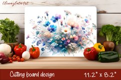 Flowers Cutting Board Design. Meadow Wildflowers Product Image 1