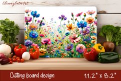 Flowers Cutting Board Design. Meadow Wildflowers Product Image 1