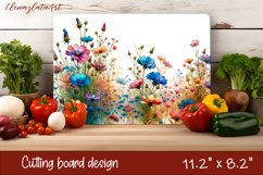 Flowers Cutting Board Design. Meadow Wildflowers Product Image 1