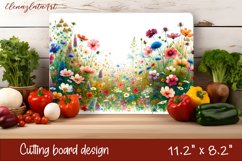 Flowers Cutting Board Design. Meadow Wildflowers Product Image 1