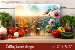 Flowers Cutting Board Design. Meadow Wildflowers Product Image 1