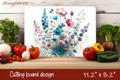 Flowers Cutting Board Design. Meadow Wildflowers Product Image 1