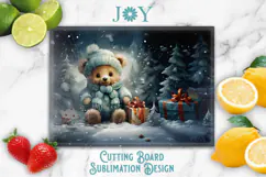 CHRISTMAS KITCHEN GLASS CUTTING BOARD PNG DESIGN Product Image 2