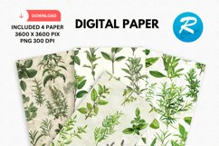 Kitchen Herbs Digital Paper, Kitchen Background Product Image 1