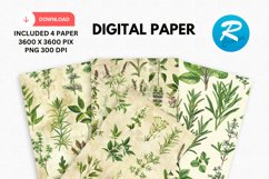 Kitchen Herbs Digital Paper, Kitchen Background Product Image 1