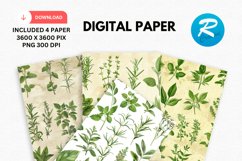 Kitchen Herbs Digital Paper, Kitchen Background Product Image 1
