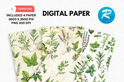 Kitchen Herbs Digital Paper, Kitchen Background Product Image 1