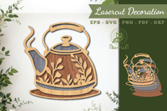 Kitchen Kettle Lasercut Decoration SVG Product Image 1
