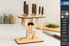 Kitchen Knife Stand Laser Cut|Knife Holder Stand|Kitchen SVG Product Image 1
