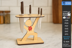 Kitchen Knife Stand Laser Cut|Knife Holder Stand|Kitchen SVG Product Image 1