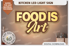 3D Kitchen Led Light Sign Laser Cut. Kitchen Decor SVG Product Image 1