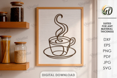 Kitchen Line Art Laser Cut. Wall Decor SVG Product Image 1
