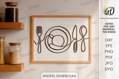 Kitchen Line Arts Bundle Laser Cut. Wall Decor SVG Product Image 8