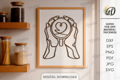 Kitchen Line Art Laser Cut. Wall Decor SVG Product Image 1