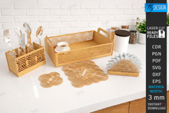 Kitchen Decor Laser Cut Kit | 5 Kitchen and Home Accessories Product Image 1