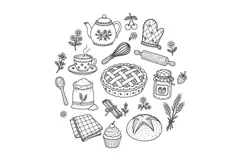 Cozy Kitchen Hand Embroidery Pattern PDF Baking Tea Hoop Product Image 2