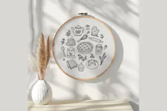 Cozy Kitchen Hand Embroidery Pattern PDF Baking Tea Hoop Product Image 3
