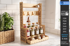 Wooden Kitchen Organizer Laser Cut Bundle | Spice Rack Laser Product Image 21