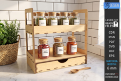 Wooden Kitchen Organizer Laser Cut Bundle | Spice Rack Laser Product Image 11