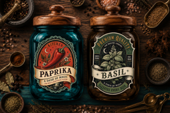 Kitchen Pantry labels, Witchy magic kitchen 4 PNG labels Product Image 4