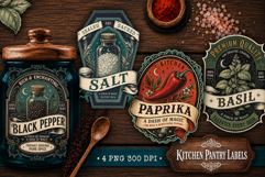 Kitchen Pantry labels, Witchy magic kitchen 4 PNG labels Product Image 1