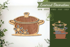 Kitchen Pot Lasercut Decoration SVG Product Image 1
