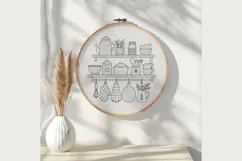 Cozy Kitchen Shelf Hand Embroidery Pattern PDF, Rustic Kitch Product Image 3