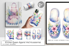 Whimsical Apron &amp; Chef Hat Digital Paper Product Image 1