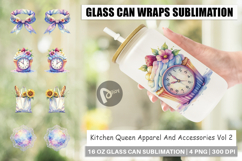 Whimsical Apron &amp; Chef Hat Glass Can Product Image 1