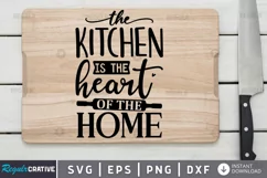 The kitchen is the heart of SVG, Cutting Board SVG Design Product Image 1